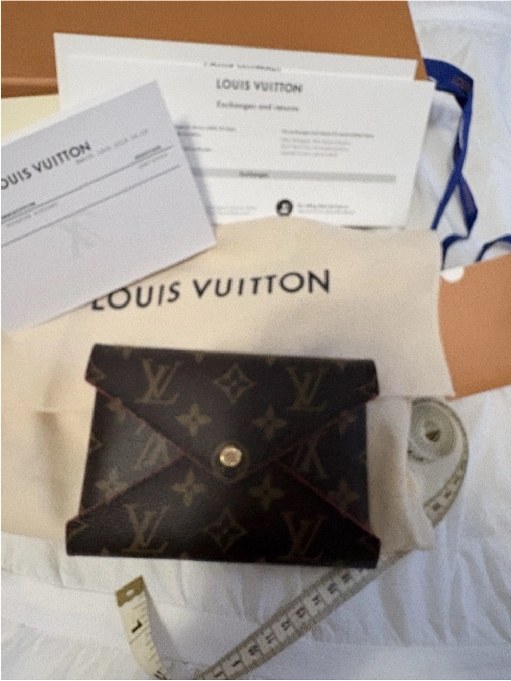 Louis Vuitton Monogram Envelope Card Case - Brown with Gold Hardware